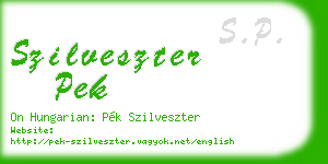 szilveszter pek business card