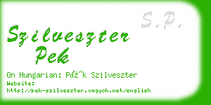 szilveszter pek business card